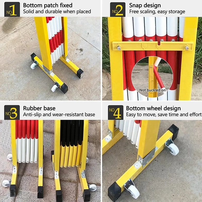 Cancello di Sicurezza Pieghevole con rotelle, barricata Industriale Flessibile espandibile, Recinzione di Sicurezza Mobile Portatile per vialetti d'accesso per ，Blue 3.9x6.6in/1.2x2m