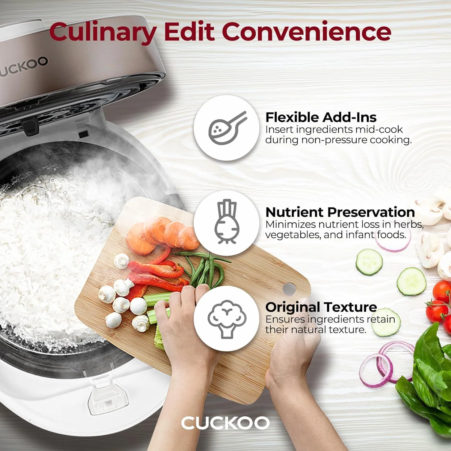 CUCKOO CRP-ST0609FW Cuociriso e scaldabagno per 6 tazze (non bollite)/12 tazze (cotte), doppia pressione cuoci riso e scalda con rivestimento antiaderente, 16 opzioni di menu, 3 guide vocali,