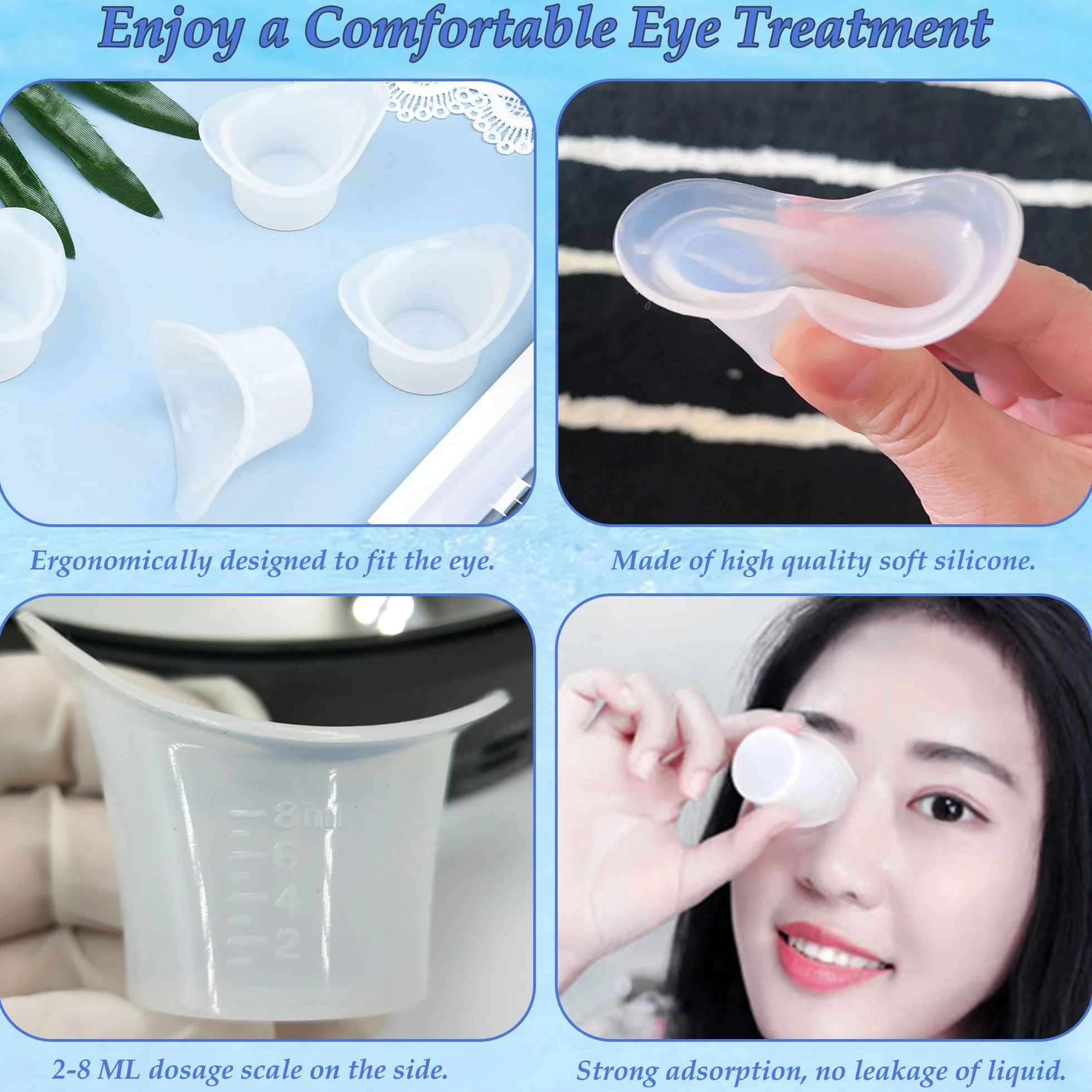 CHENNAN 6 Pezzi 8ML Silicone Eye Lavare Tazza, Occhio di Pulizia Tazze, Portatile del Lavaggio Dell'occhio per Pulizia, Tazza per Lavaggio Occhi Morbida, per la Pulizia Degli Occhi StanchI (6pcs)