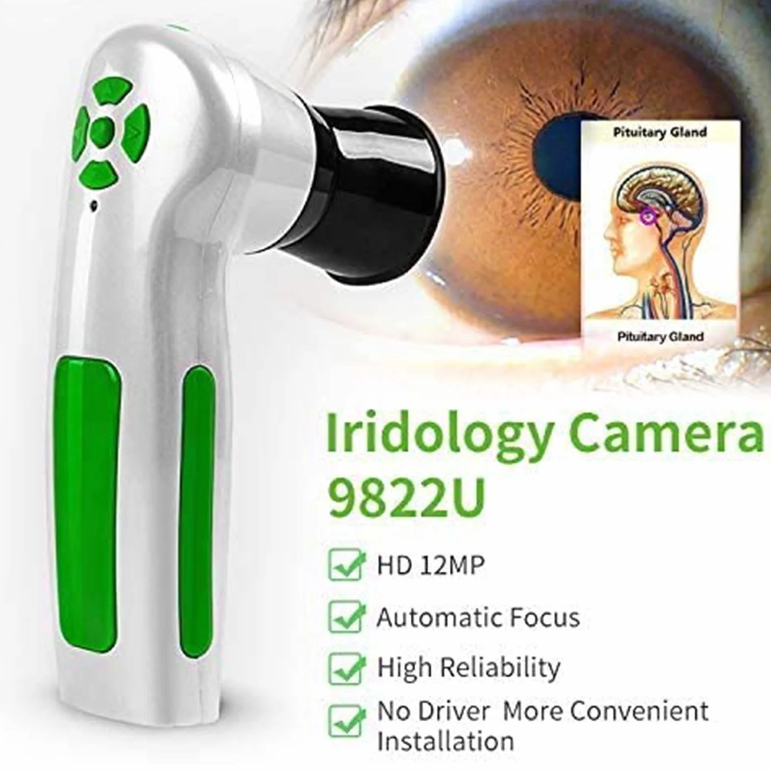 Analizzatore dell'iride Iridologia, Fotocamera per iridologia, Alta Risoluzione USB Iriscope Eye Camera, Iriscope con 30x Iris Lens e Software di Analisi