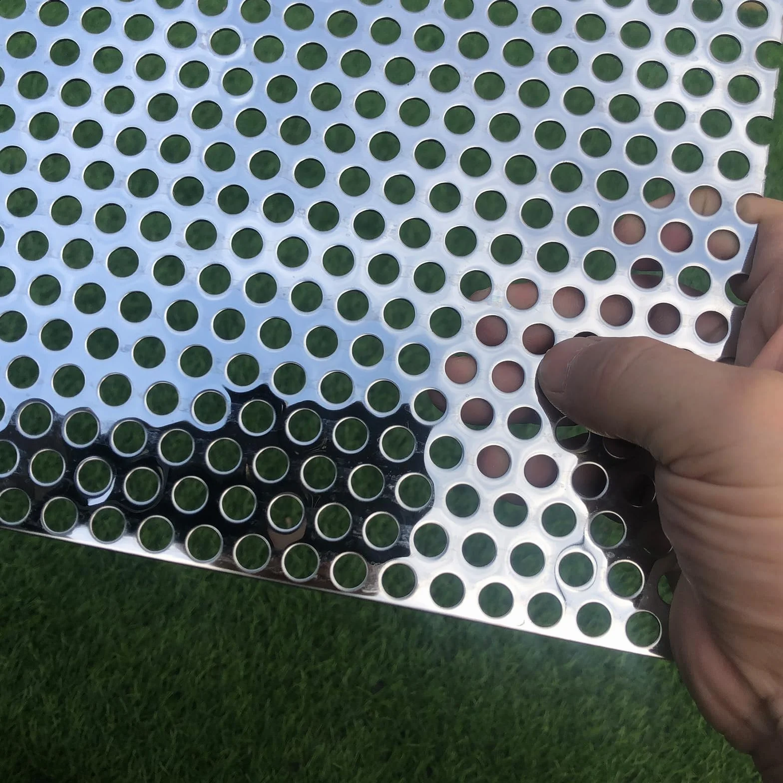 Lamiera forata in acciaio inox, griglia forata in acciaio inox, 8 mm, spessore 1,1 mm, 762 mm x 381 mm - Lamiere forate - Griglia forata in metallo