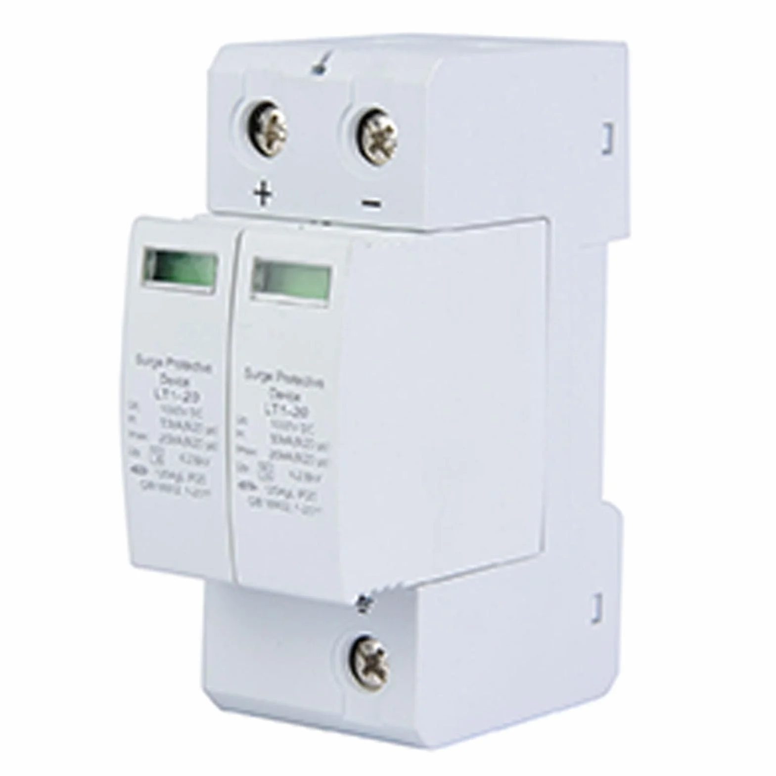 Limitatore di Scaricatore di Sovratensione Tipo 2 Varistori/spinterometro Protezioni P-N + N-PE Controllo Visivo/Segnalazione Remota(2P20KA)