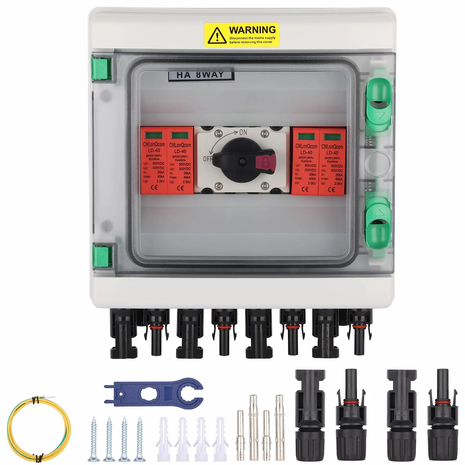 Protezione da sovratensione PV - 1000V LONQ.X + SPD Solar Anschlusskasten, protezione contro i fulmini DC interruttore PV impianto 2 string 2 in 2 out, DC Combiner box interruttore di linea Solar per