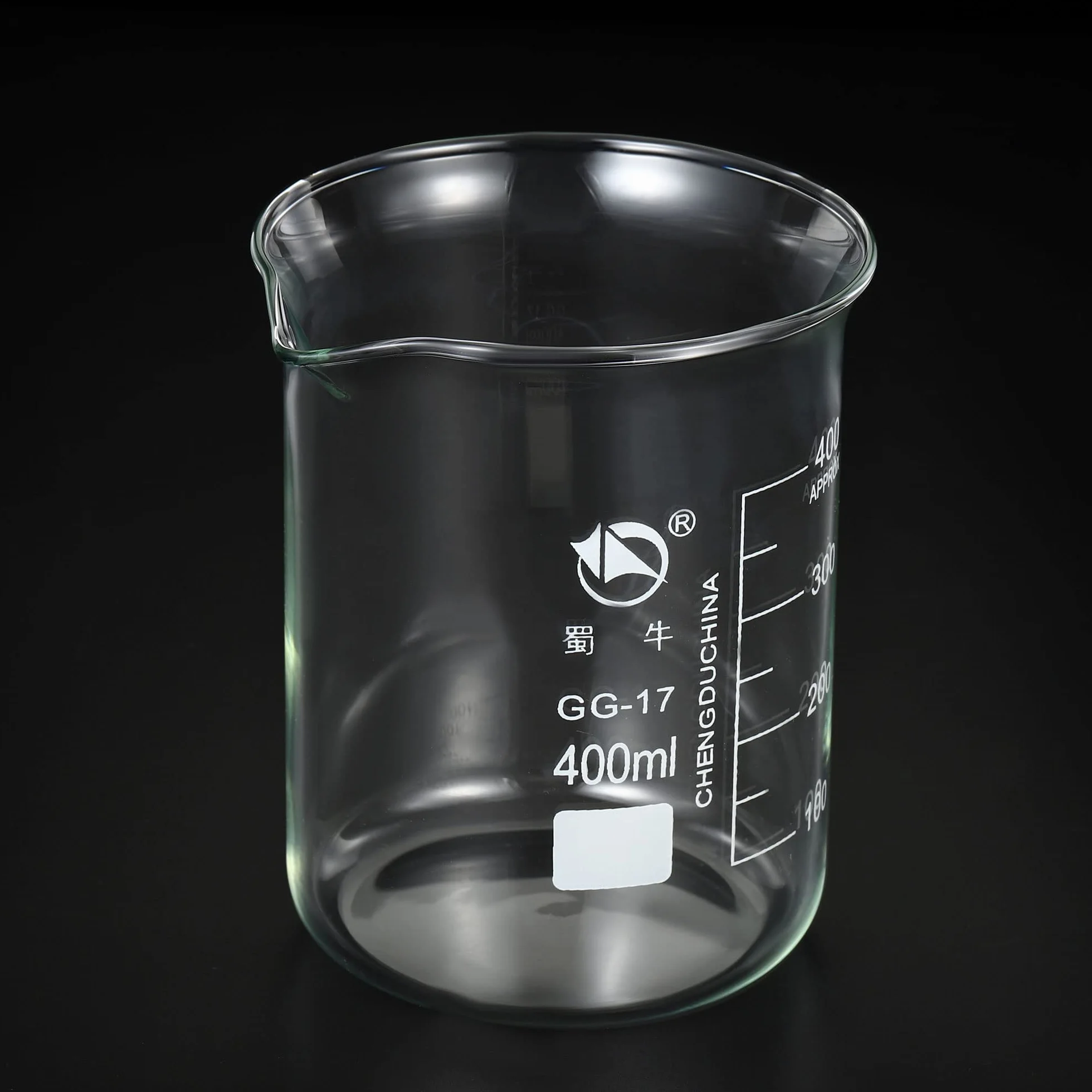PATIKIL 400ml Bassa Forma Vetro Bicchiere, 3.3 Borosilicato Vetro Graduato Stampato Scale Misurini Tazze con Beccuccio per Cucina laboratorio liquidi