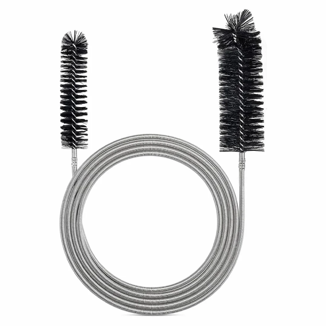 Spazzola per la Pulizia di Tubi a Molla Flessibile Lunga 155 cm (Nera)