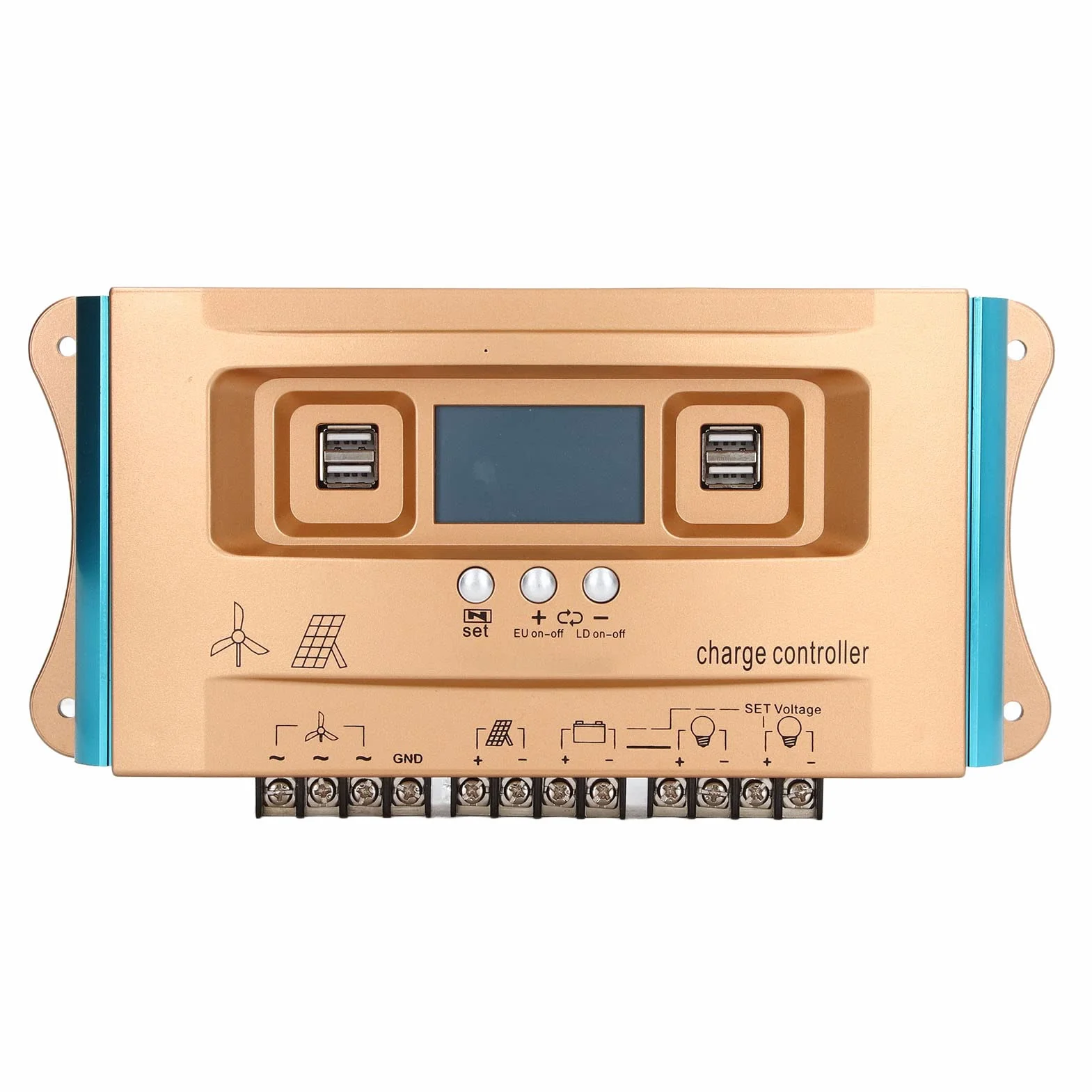 FTVOGUE Regolatore di Carica Solare Multiprotezione Protezione da Sovraccarico MPPT Regolatore di Carica Solare per Camper 12V 24V 36V 48V 60V (100A)