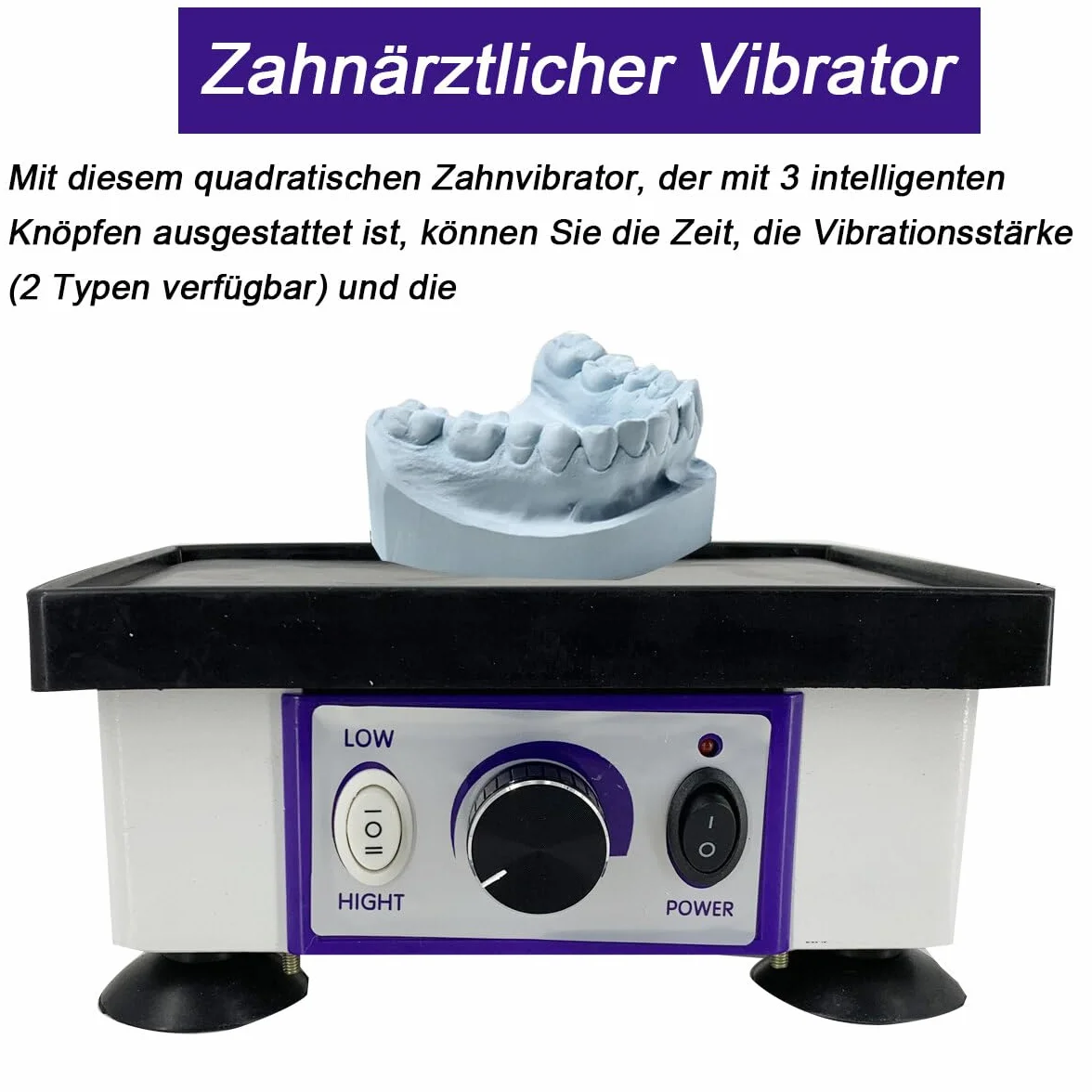 Oscillatore dentale Vibratore in gesso Vibratore dentale quadrato Vibratore in gesso 120 W Attrezzatura da laboratorio Vibrazione per attrezzature da laboratorio dentali Clinica odontoiatrica