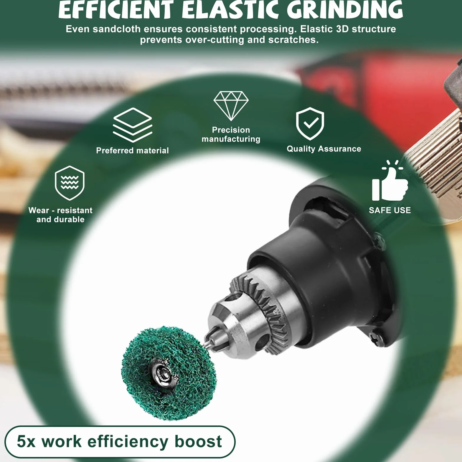 80Pz Set di Ruote Abrasive di Lucidatura 25mm Dischi Abrasivi per Lucidatura con Grana 120/180/320/400 Mole Abrasive per Lucidaturca con Manico 3mm per Utensili Rotanti per Vetro Metallo Legno
