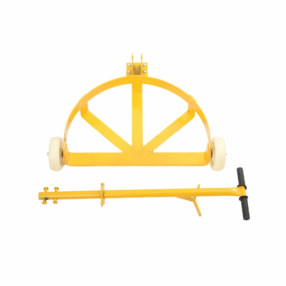 Carrello per Trasporto Fusti con Ruote a Rullo, Carrello per Tamburo, Design Basso, Capacità di Carico 500kg, per Utilizzo Industriale e Magazzino, Compatibile con Fusti fino a 60cm di Diametro
