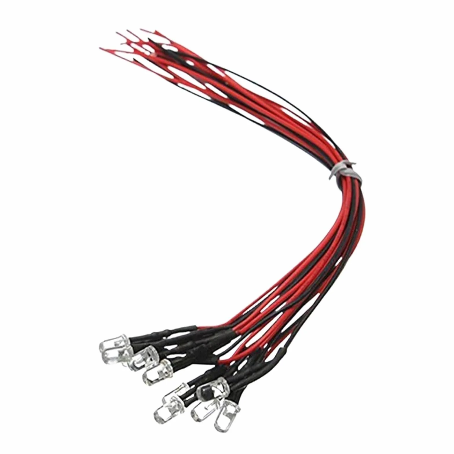 50 pz 3 V 5 V 12 V 24 V DC 3mm 5mm Diodi LED Rosso Verde Blu Giallo Arancione Rosa Bianco Caldo Precablato Cavo da 20 cm(5V 3mm,Orange)