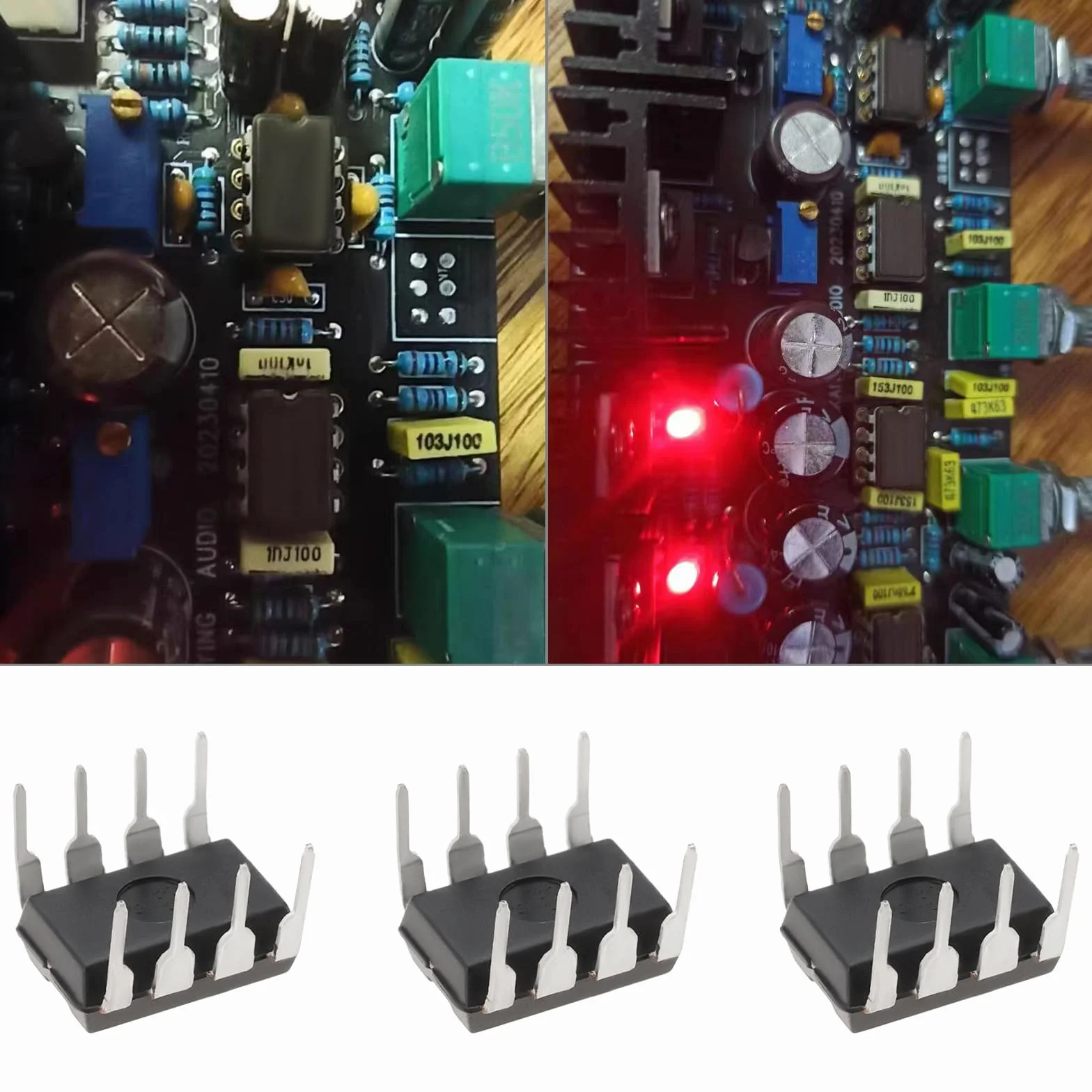 10 amplificatori operazionali a basso rumore TL072CP TL072 DIP-8, doppio chip IC OP-AMP con ingresso JFET a basso rumore per componenti di circuito fai da te