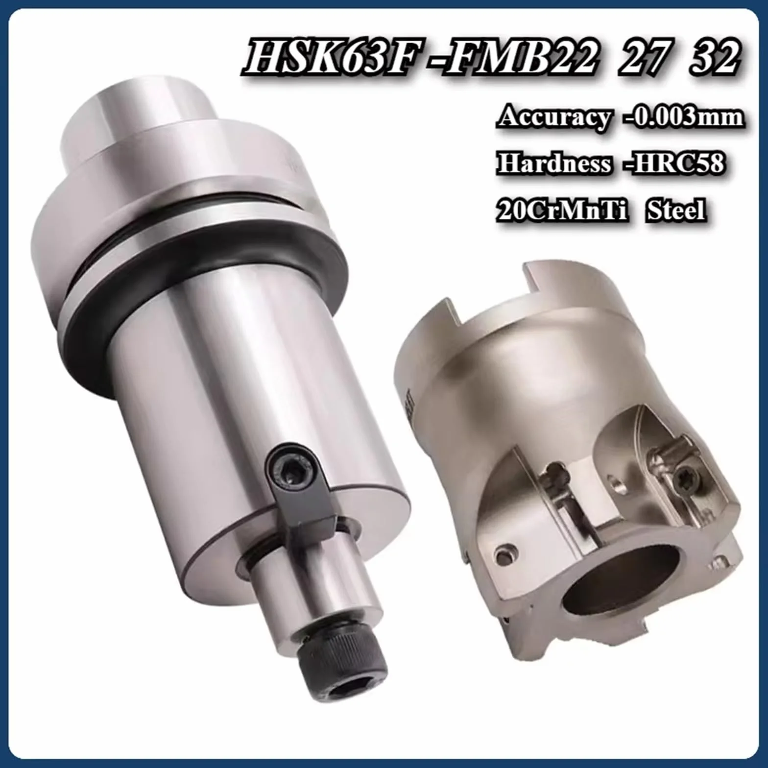 HSK63F ER16 ER20 ER25 ER32 Portautensili HSK FMB22 FMB27 APU Macchina Per Incisione E Lavorazione Del Legno HSK63 SK Portautensili per Fresatura(HSK63F-FMB22-60L)