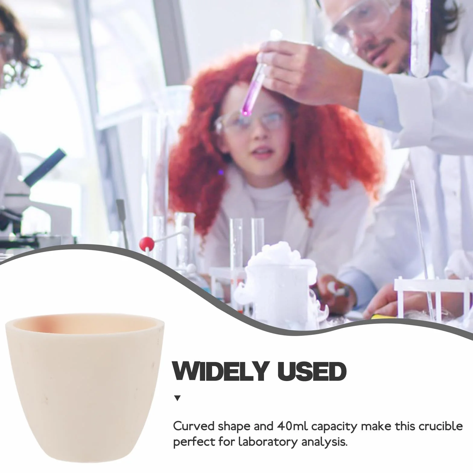 iplusmile Crogiolo in ceramica accessori da laboratorio 4,80 x 4,80 x 12,00 cm tazza da laboratorio in ceramica per analisi di laboratorio e crogiolo applicazione