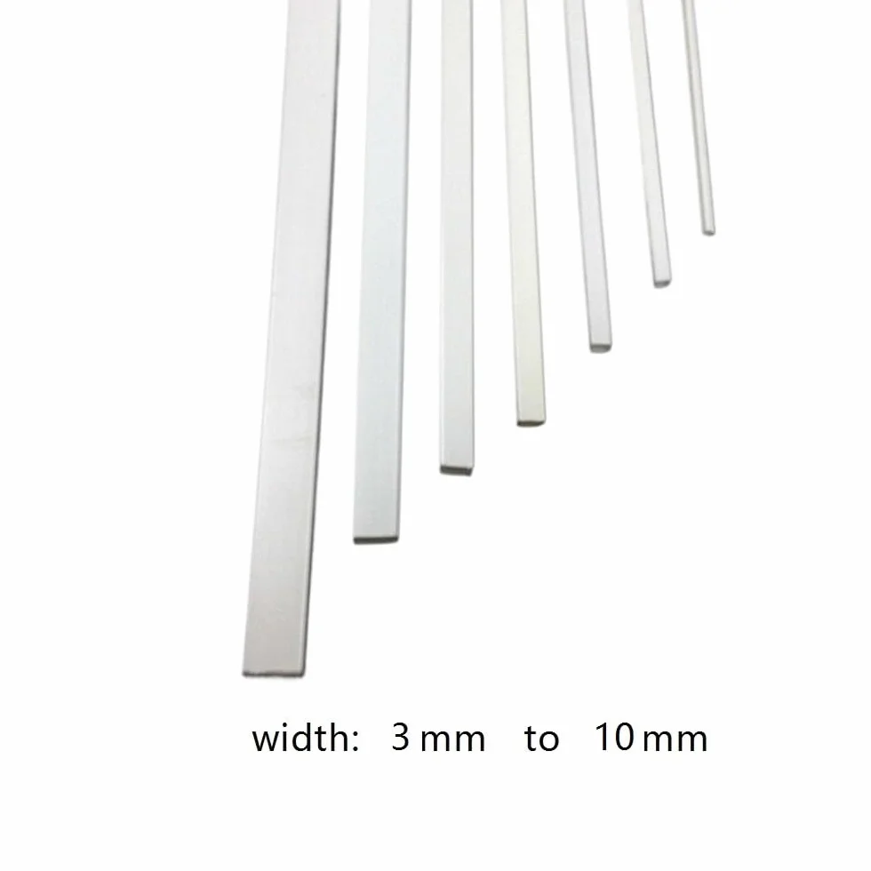 Tubi quadrati in plastica ABS 500mm x 5mm 10 pezzi fai da te bianchi
