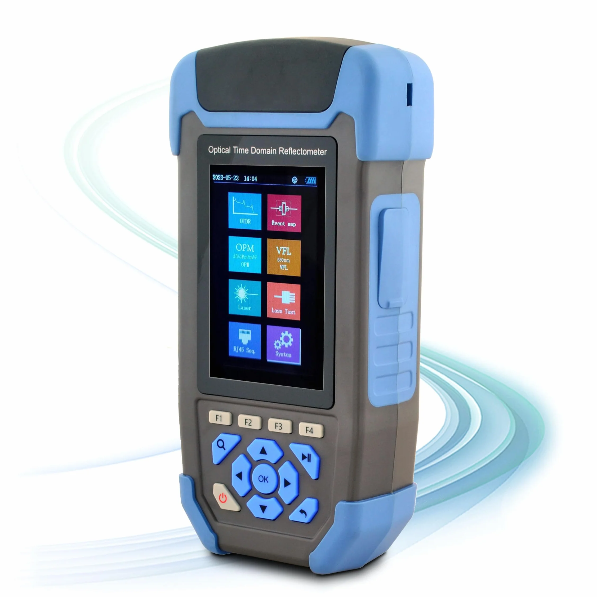1310/1550 nm 24/22 dB 8 in 1 OTDR + scheda evento+test di perdita+VFL+OPM+OLS+RJ45 e illuminazione 3,5" Screen LWL Tester con SC/UPC+LC/UPC&APC (OTDR42F-T1)