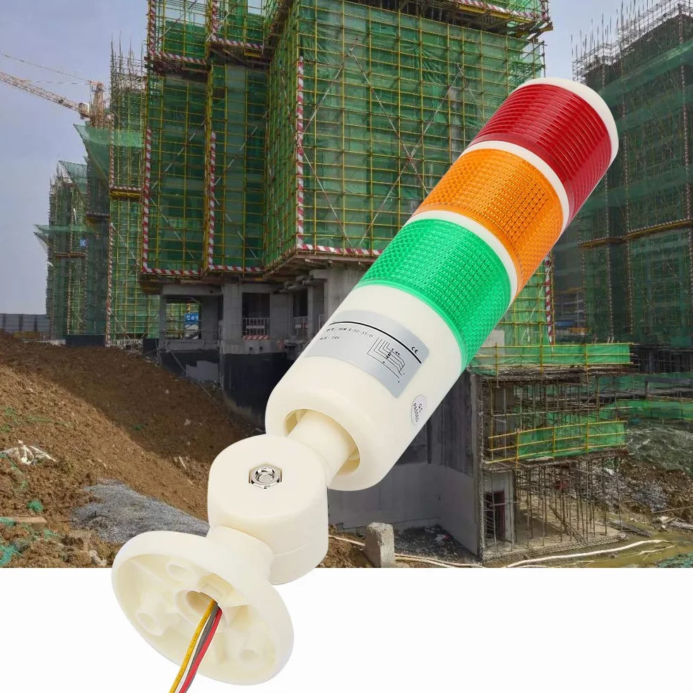Grande Semaforo a LED, Torre di Segnalazione a LED Pieghevole Allarme Remoto Luce 24VDC Riscaldamento Industriale 3 Strati