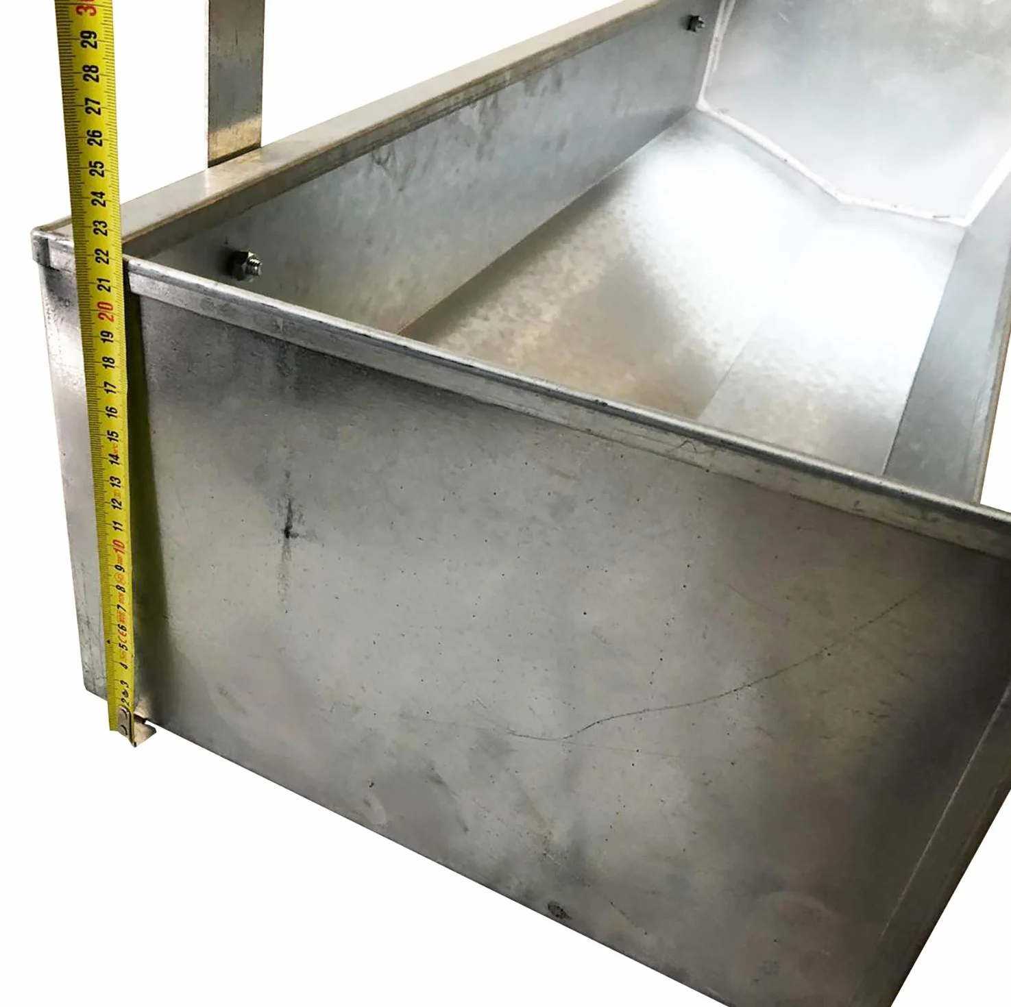 Mangiatoia Abbeveratoio Lineare Multiuso in Acciaio Zincato per Agnelli, Suini, Maialini, Pecore, Capre ed altri. Adatta per Mangime Secco e per Liquidi. Cm 101 x 34 x H 22