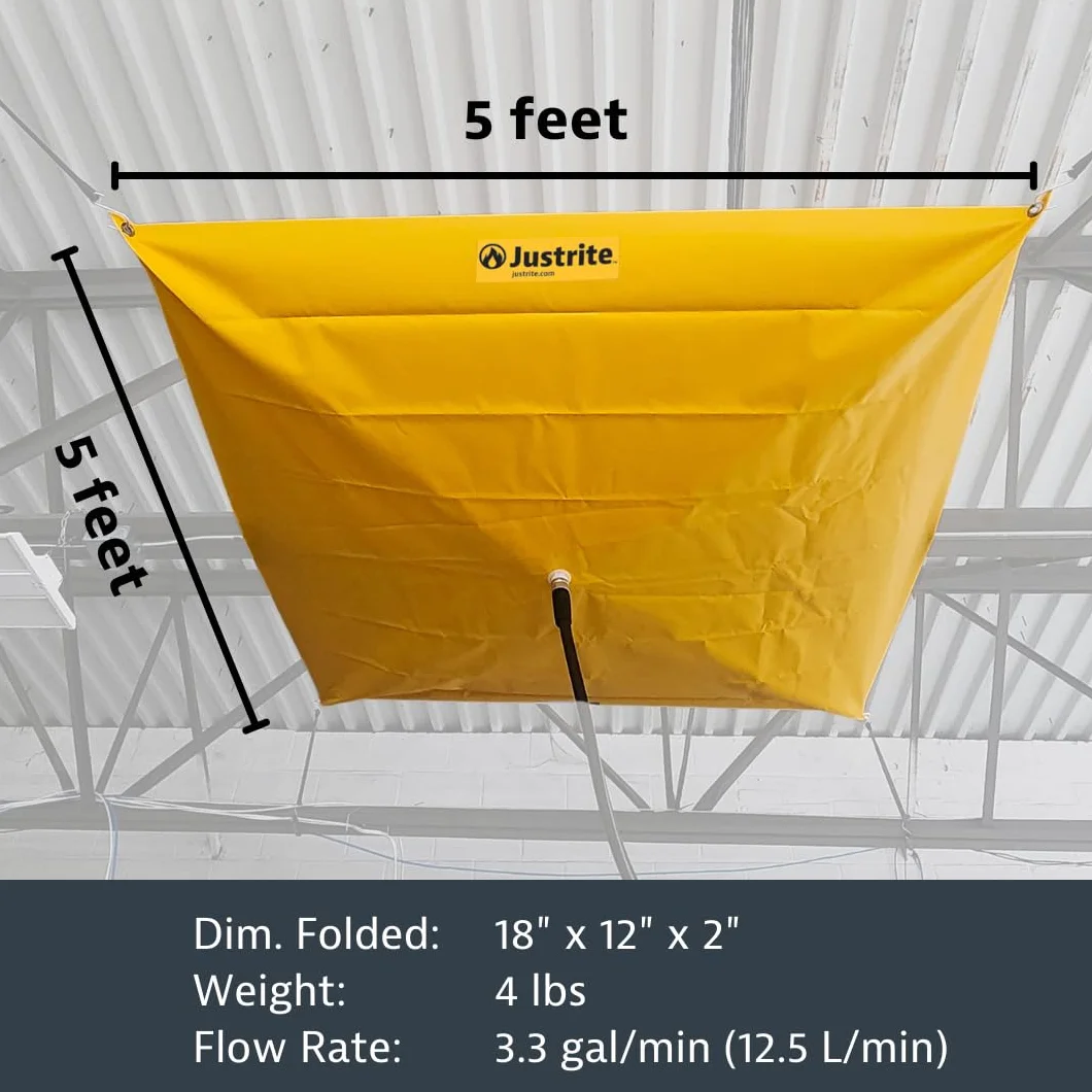 Justrite 28300 soffitto Leak deviatore, larghezza 5 'x 5' lunghezza