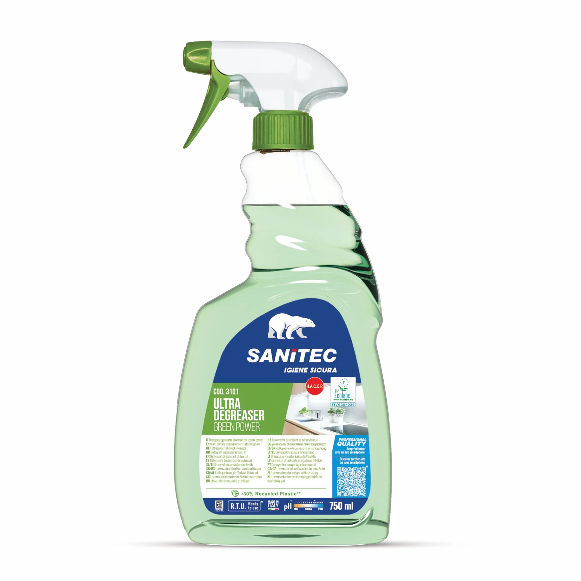 Sanitec Green Power Sgrassatore, Ecologico, Spray 750 ml