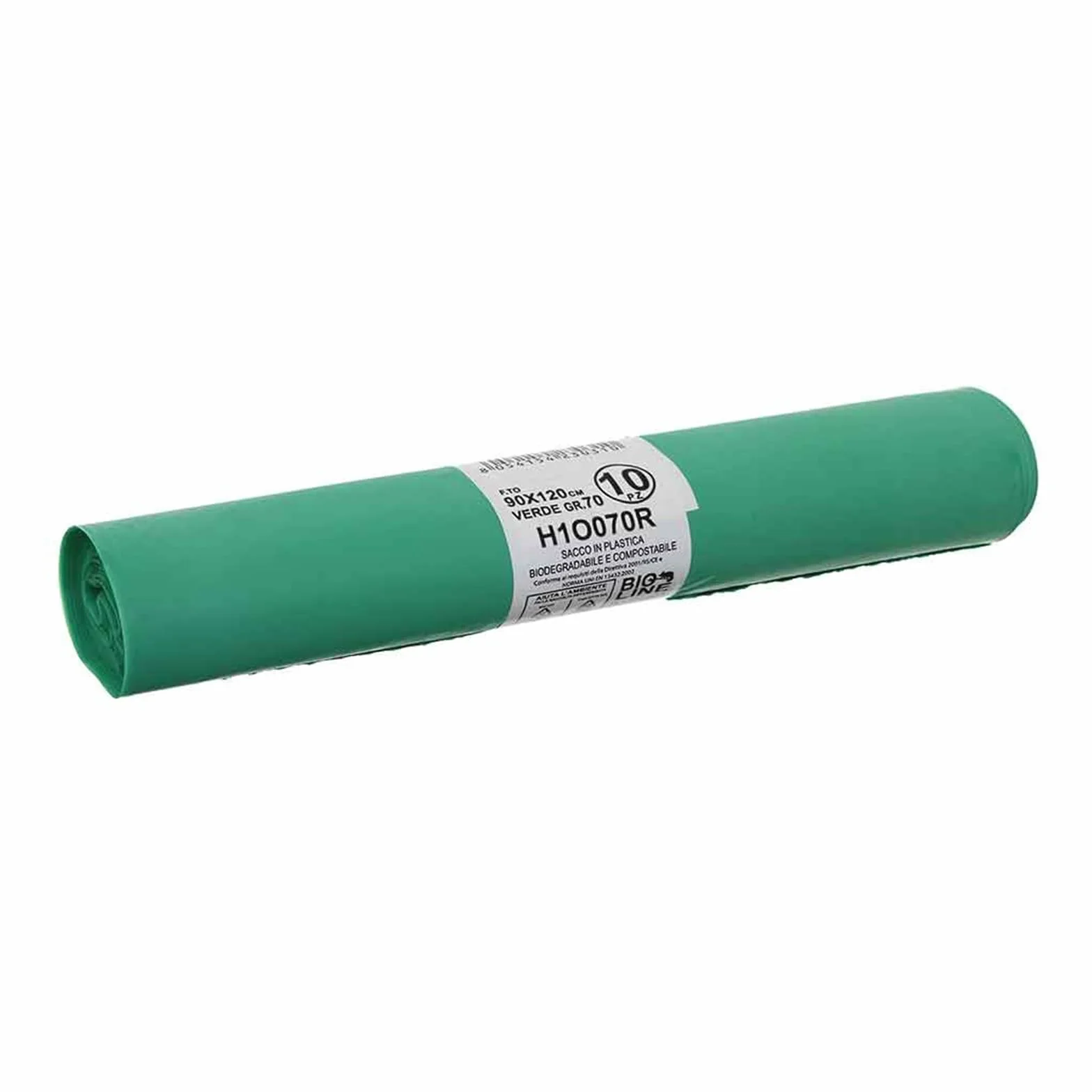SECOSTORE Busta Spazzatura Organico 90x120 cm, 100 Sacchi in Plastica Compostabile, Spessore 25 micron, Litri 70 | 10 Rotoli da 10