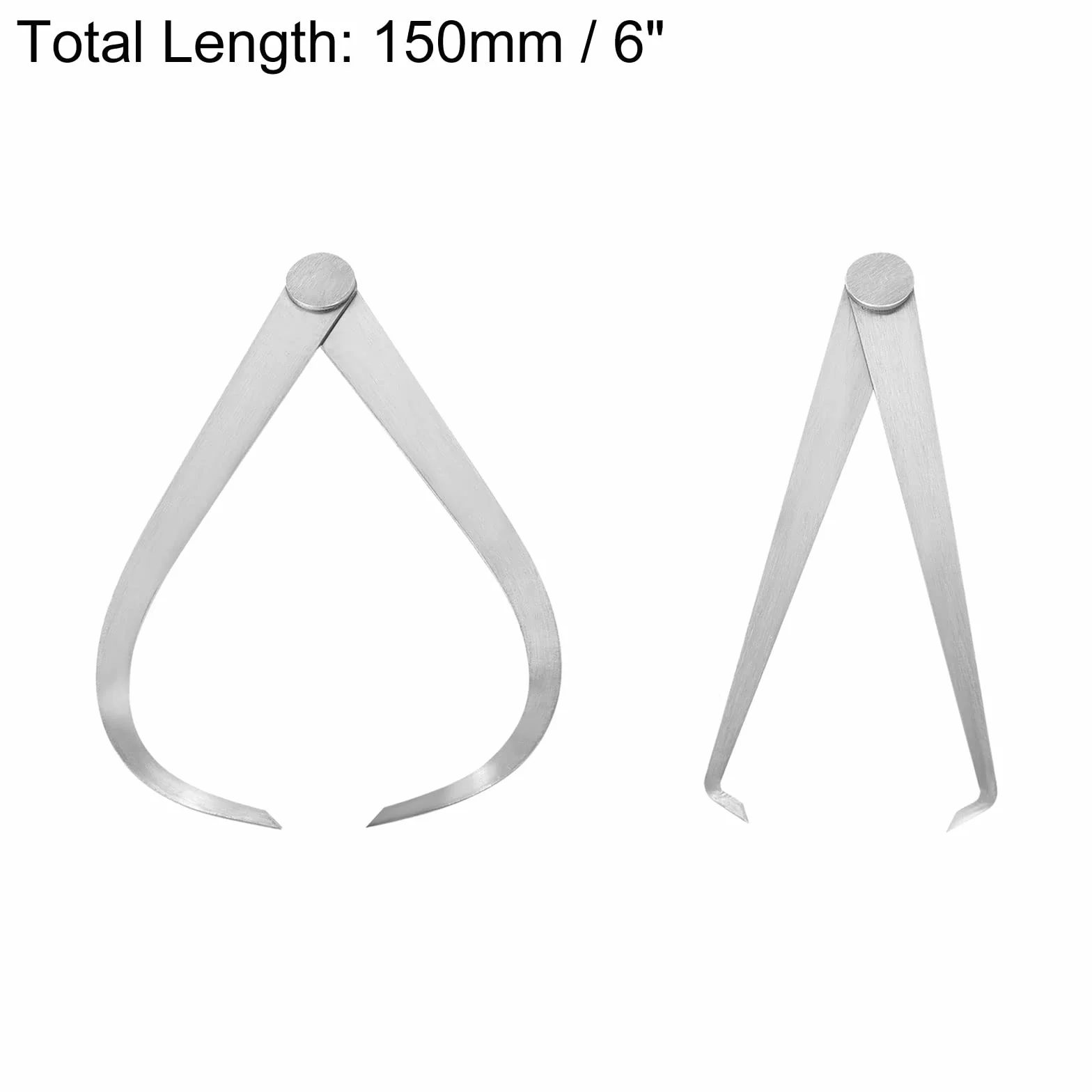 QUARKZMAN 300mm 12" 150mm 6" Calibro Inossidabile Acciaio Solido Misurazione Strumento 2 Coppia