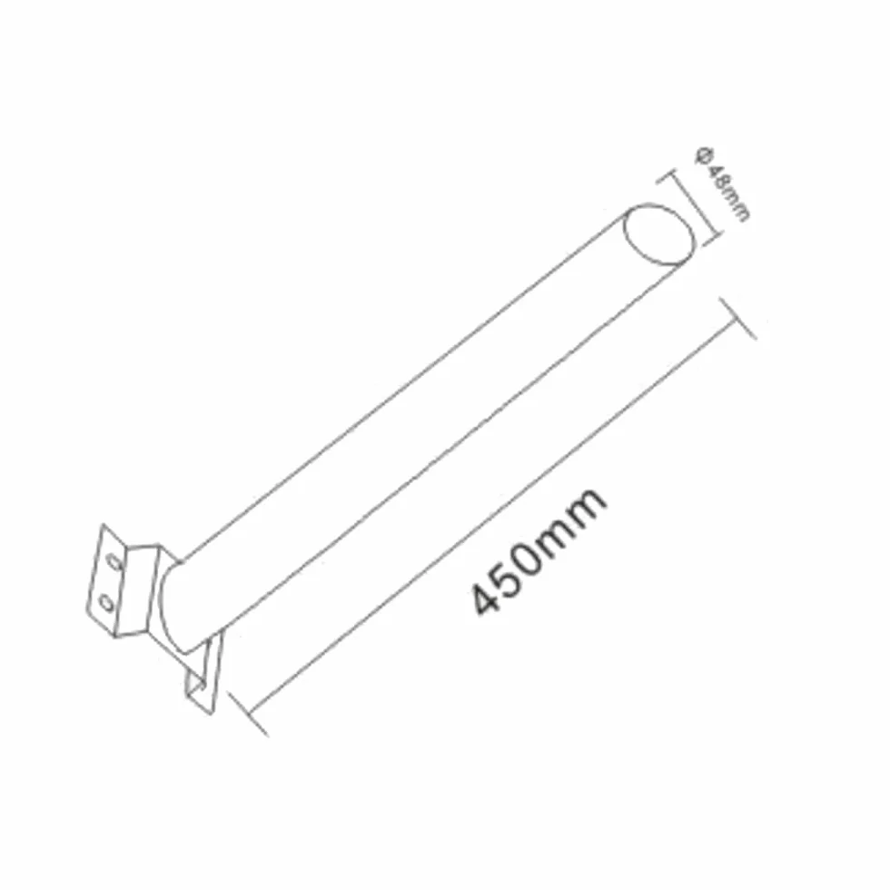 Vetrineinrete® Staffa supporto a muro per lampione stradale palo braccio faro metallo 45 cm