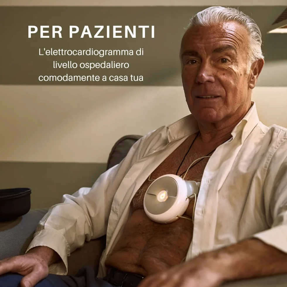 D-Heart, Dispositivo ECG Portatile, a 12 Derivazioni, Portatile, compatibile con Smartphone e Tablet tramite Bluetooth