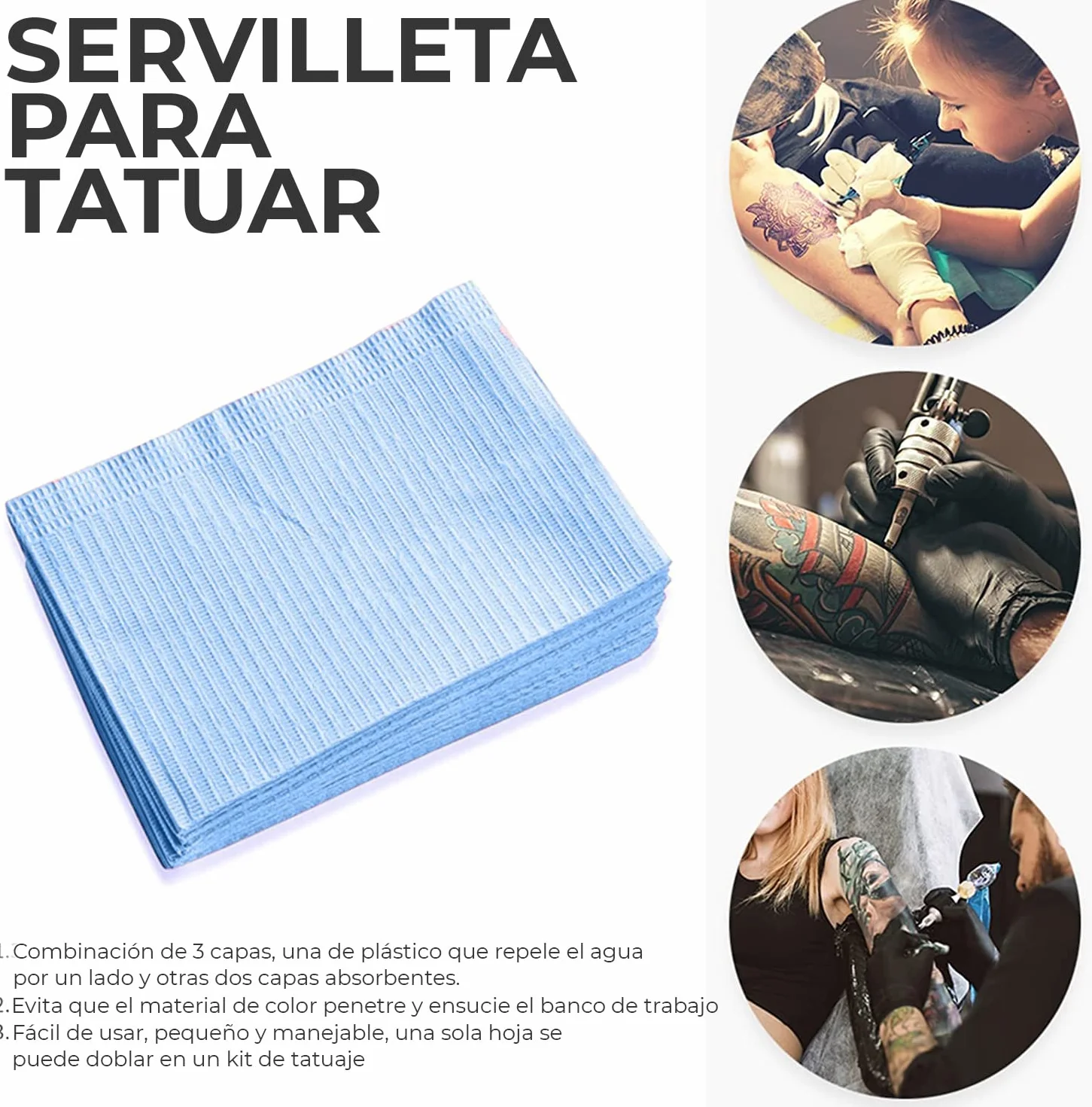 Bavaglini dentali monouso 150 pezzi blu - Coprisedili e vassoio per tatuaggi usa e getta