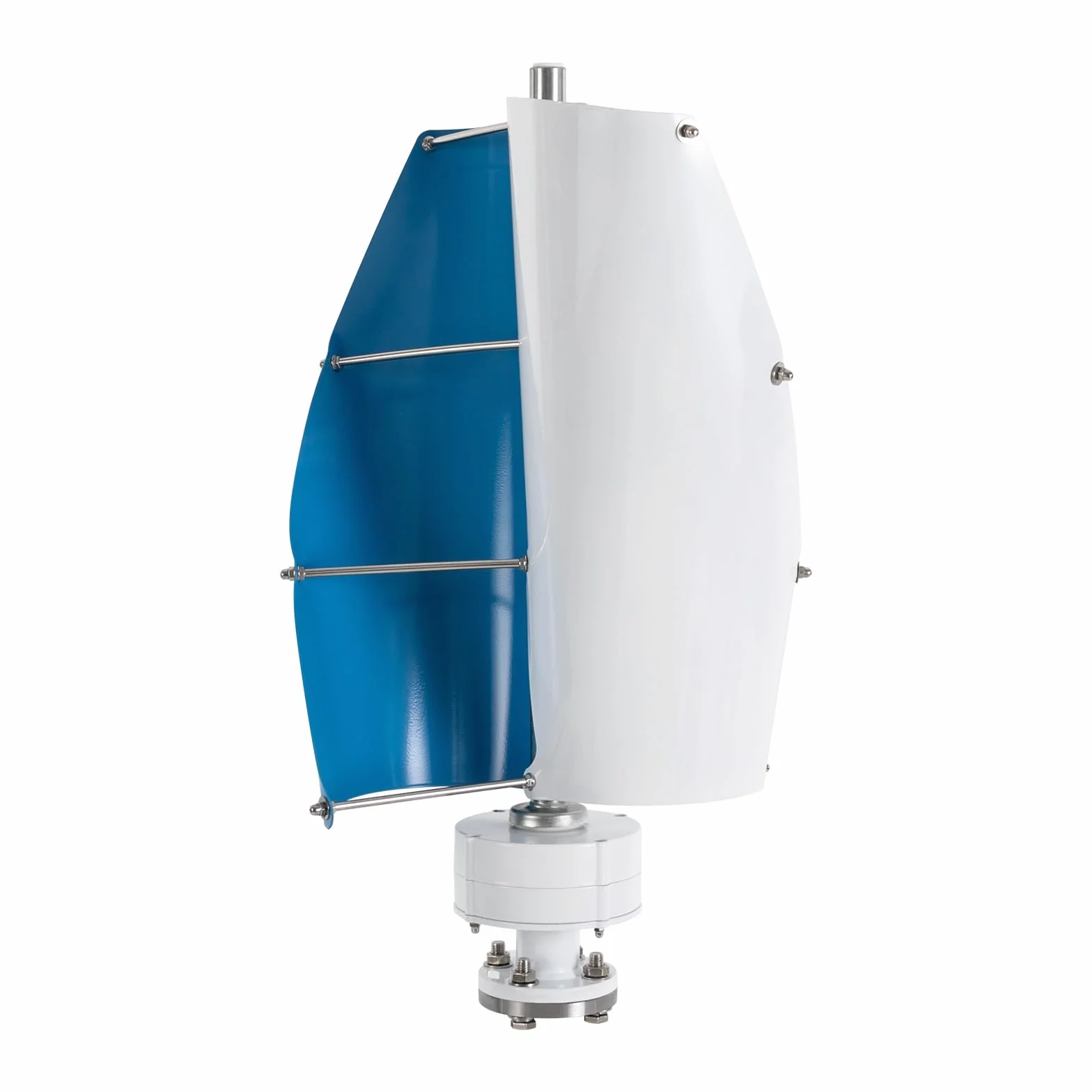Turbina eolica, 100 W, IP67, girandola verticale con controller, lega di alluminio, energia eolica per casa, barche, gazebo, casette o case mobili (bianco e blu 24 V)