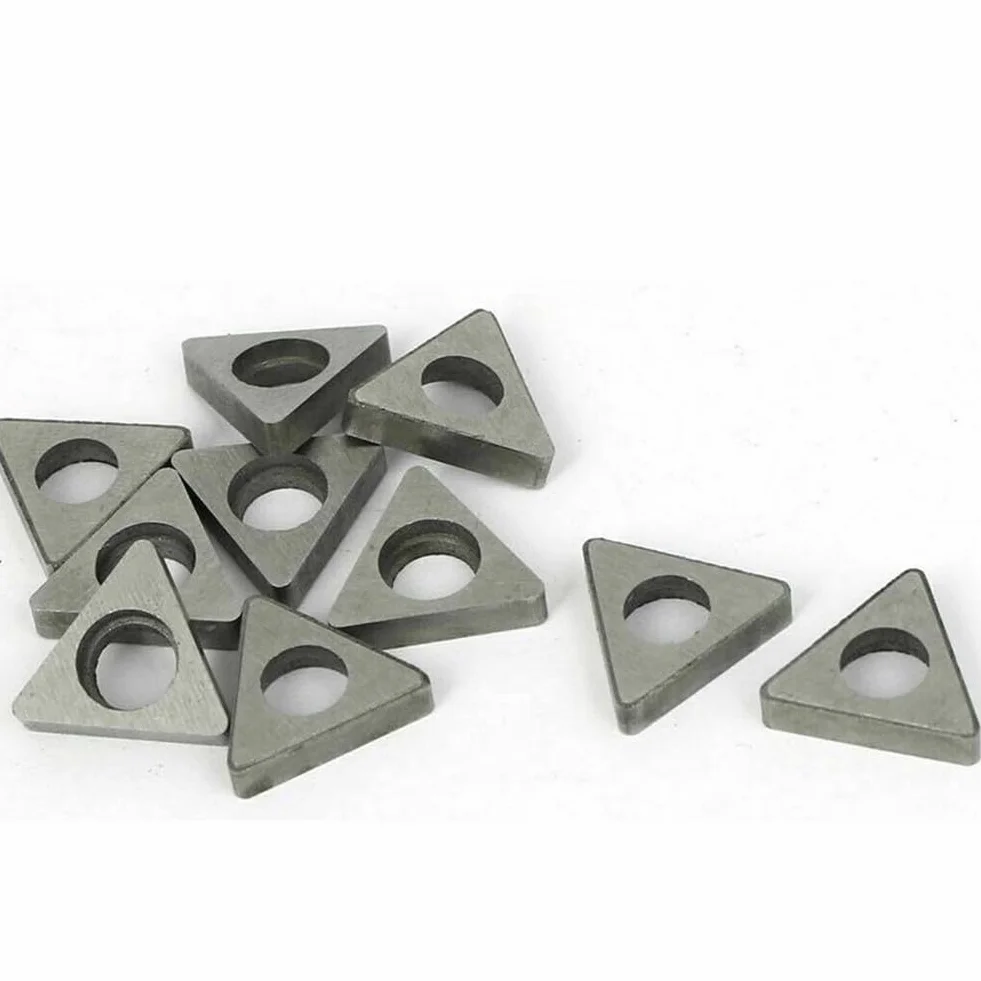 MT1603 - Portautensili per tornitura CNC, 10 pezzi, triangolare per inserti in carburo, spessore argento ad alta resistenza, 1,46 x 1,20 x 0,32 cm e 2 x 1,76 x 0,47 cm (MT1603)