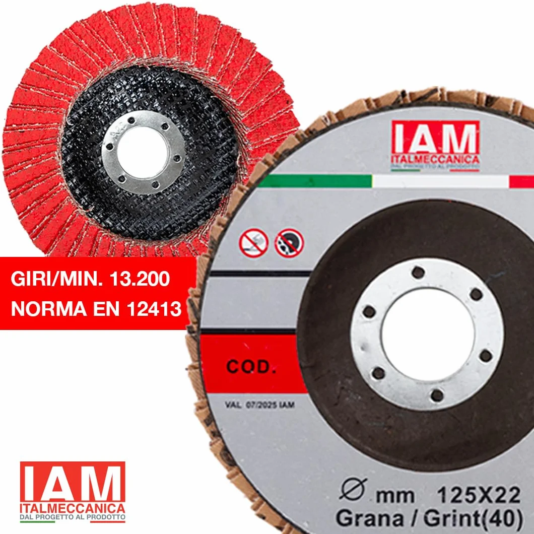 Flap Disc Ceramico Doppia Lamella | 125 x 22 mm | Grana 40 | 10 Pezzi | Dischi smerigliatrice | Dischi Lamellari Professionali Abrasivo Zirconio |Dischi Abrasivi Lamellare