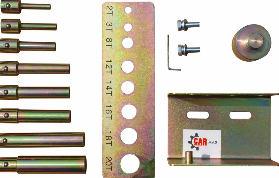 Carmax - Pressa da officina 20T con 2 pompe + raccordo a pressione, set da 52 pezzi + set di mandrini a pressione, 8 pezzi