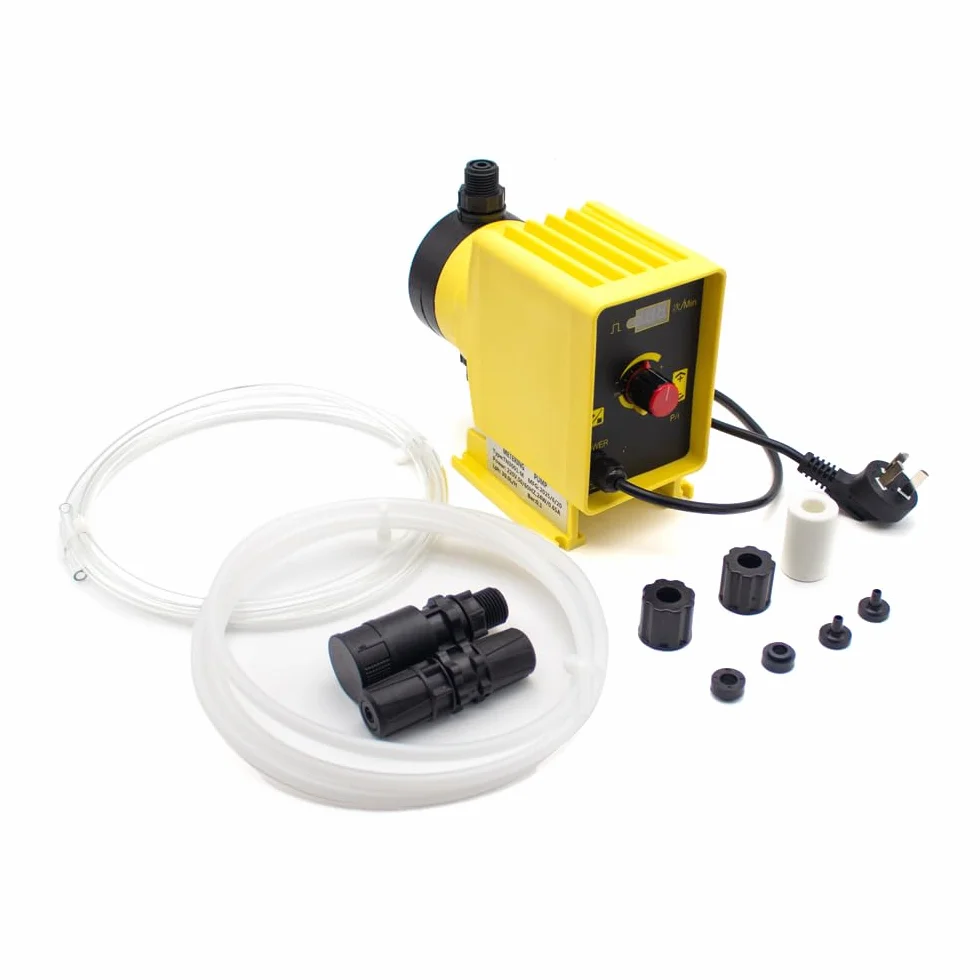 Toplionace Pompa Dosatrice Automatica a Membrana Elettromagnetica da 220 V, Pompa di Flusso Quantitativa Resistente Alla Corrosione Regolabile (30L/H)