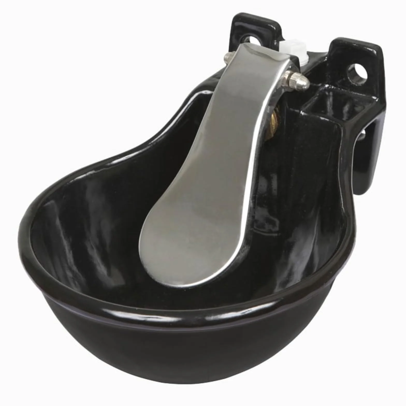 Abbeveratoio Automatico per Bovini, Equini, Vitelli, Cavalli, Mucche, a Tazza Larga Coppa Ciotola da 1,45 litri in Ghisa, con Paletta a Pressione Battimuso Linguetta in Acciaio Inox