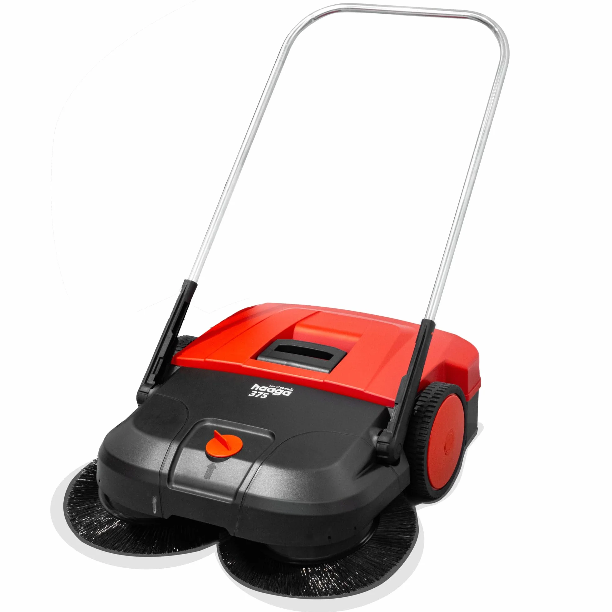 Haaga 101040 - Spazzatrice manuale 375 (ritorna foglie secche e bagnate, funzionamento senza cinghie, peso ridotto, potenza di spazzatura: 2900 m²/h)