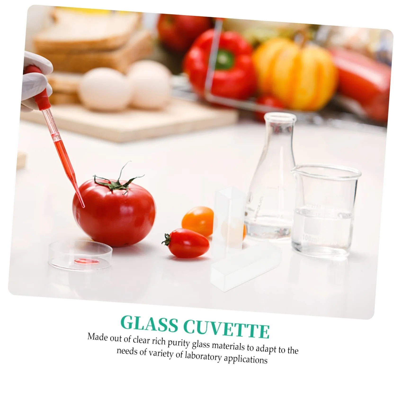 Homoyoyo Cuvette in Vetro da Laboratorio Lunghezza Percorso 10mm Set di 4 per Spettrofotometro