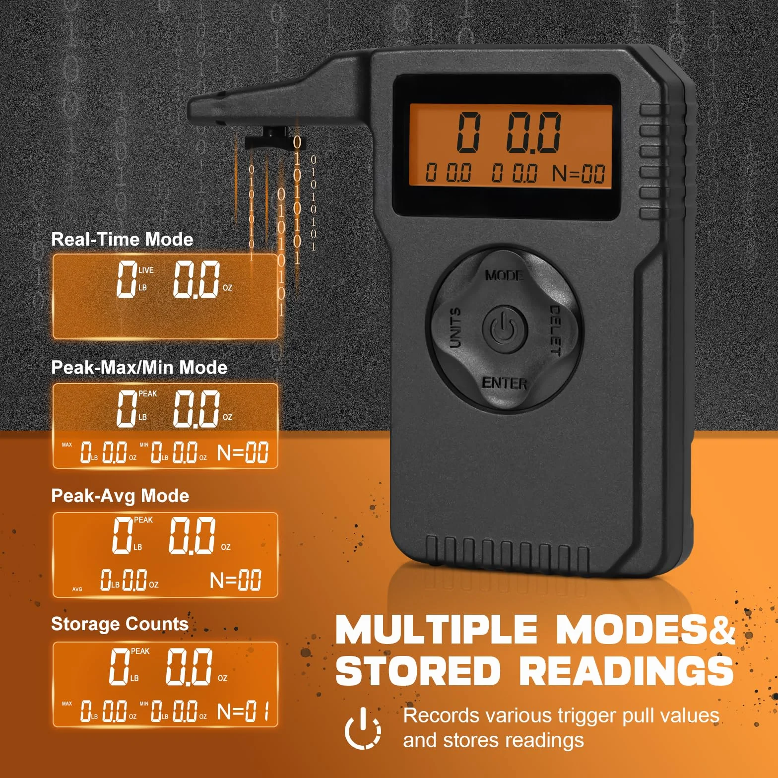 BOOSTEADY Misuratore di Trazione Digitale Professionale con Incrementi di 0,1 oz e Display LCD, Letture Accurate da 0 a 12 Libbre, Misuratore di Scala di Trazione del Grilletto del Sensore Militare