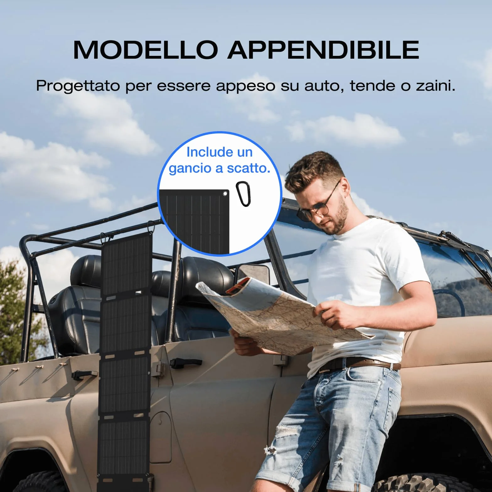 ECOFLOW Pannello solare portatile da 45 W, cella solare di tipo N con un'efficienza del 25%, grado di impermeabilità e resistenza alla polvere IP65, progettato per campeggio, zaini, minivan