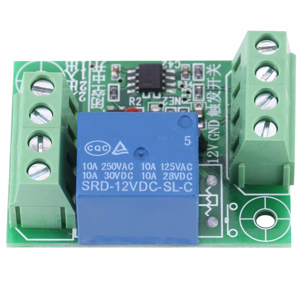 Trigger Switch Relè Circuito Bistabile DC 12V Circuito Bistabile a Canale Singolo Trigger Switch Relè Modulo di Controllo Modulo a Canale Singolo Dc12v Bistabile