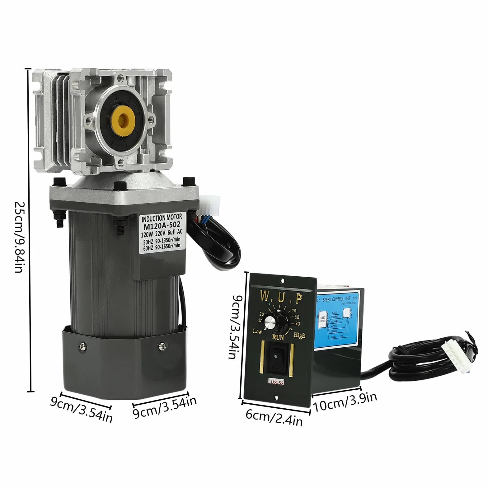 Motoriduttore 120 W 80 K 220 V regolatore di velocità 1350 giri/min