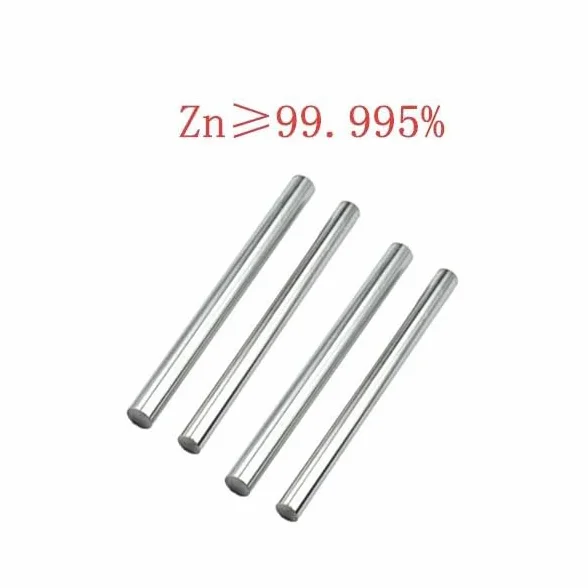 4 pezzi Puro Zinco Rod 100mm, Elevata Purezza 99.995%, Diametro 10mm, Lunghezza 10cm