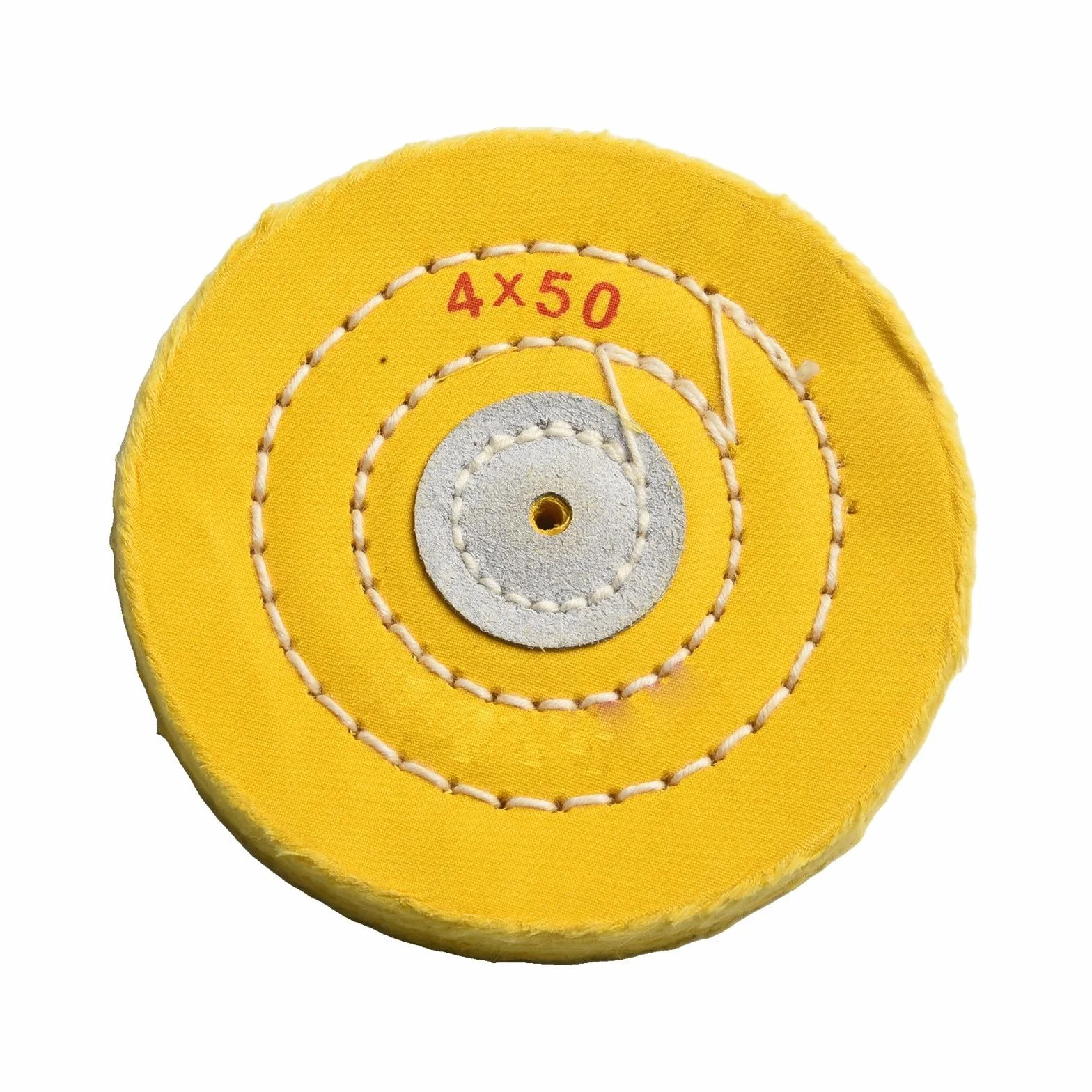 Ruota lucidante in cotone a 50 strati, 100 mm, per lucidatura di precisione di gioielli, componenti metallici, orologi, vetro e parti industriali leggere (giallo)
