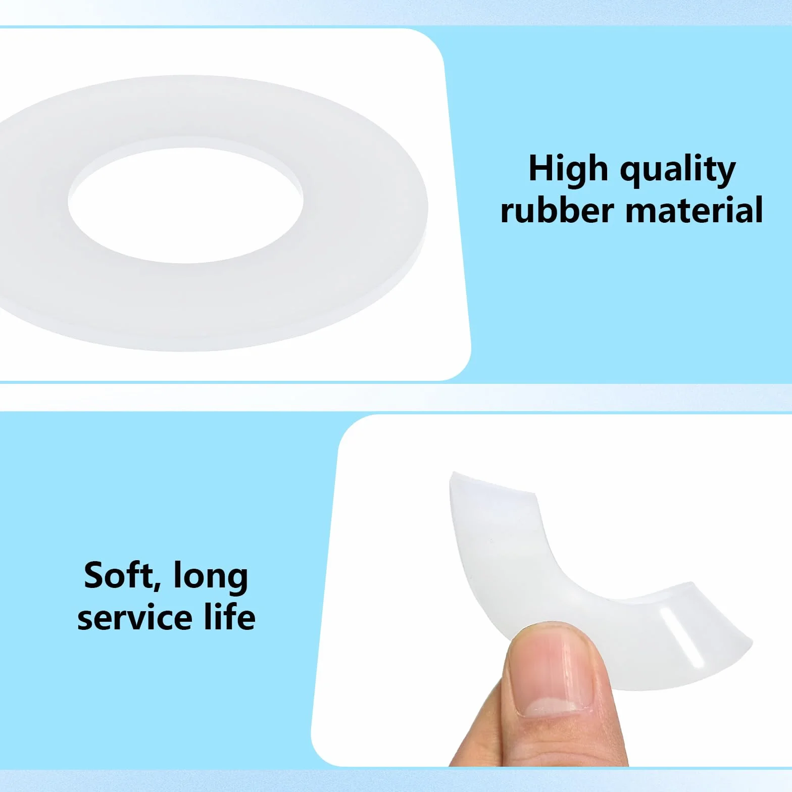 Anello di Tenuta per Valvola di Scarico WC Geberit 816.418.00.1 Guarnizione Silicone Bianco 4 Pezzi