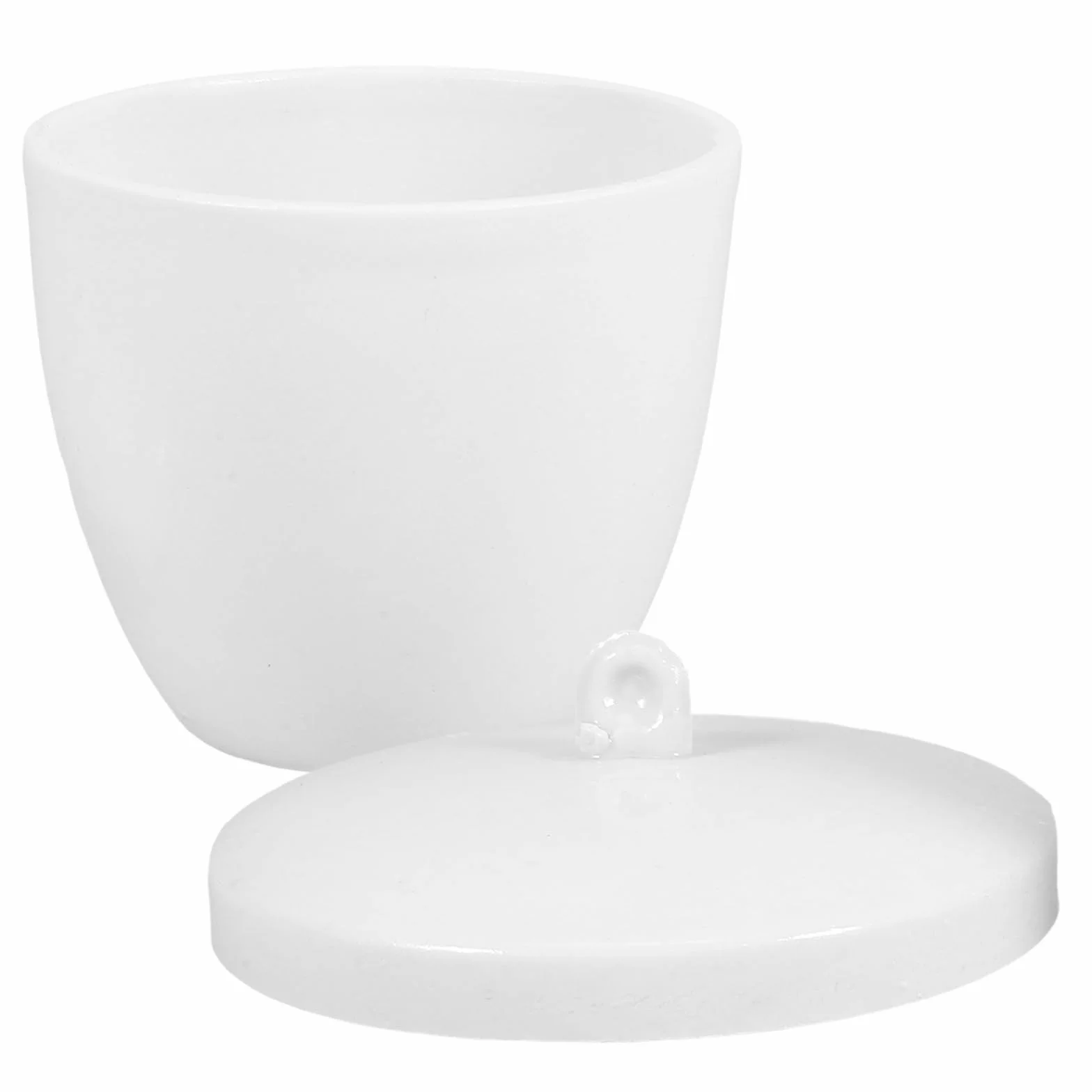 SECFOU Crogiolo Resistente alle Alte Temperature in Porcellana 70ml con Coperchio e Manico in Ceramica da Laboratorio per Uso Scientifico e Chimico