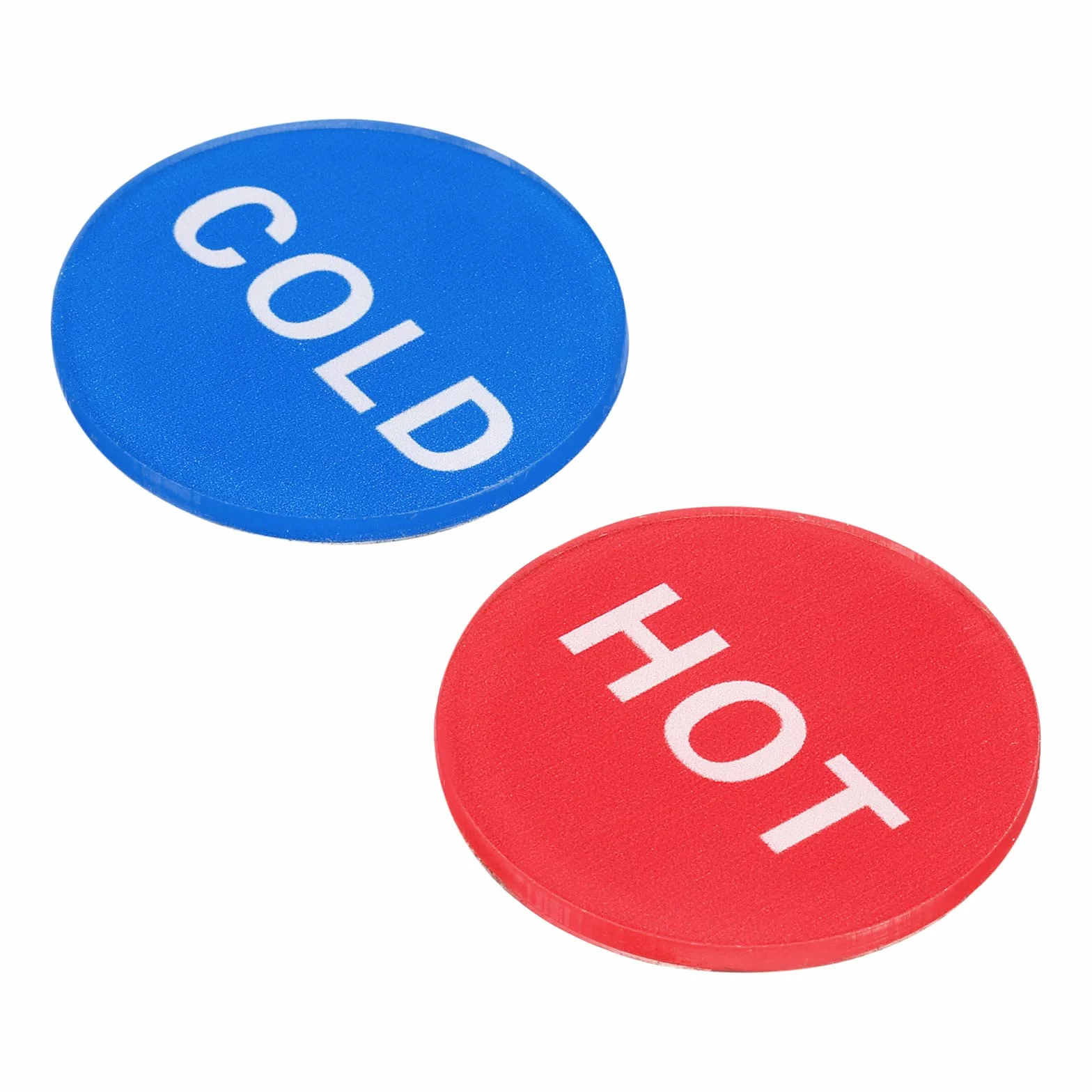 PATIKIL Auto Adesivo Caldo/Freddo Acqua Etichetta, 10pz Acrilico Rotondo Adesivo Segni per Rubinetti Lavelli, Rosso/Bianco, Blu/Bianco