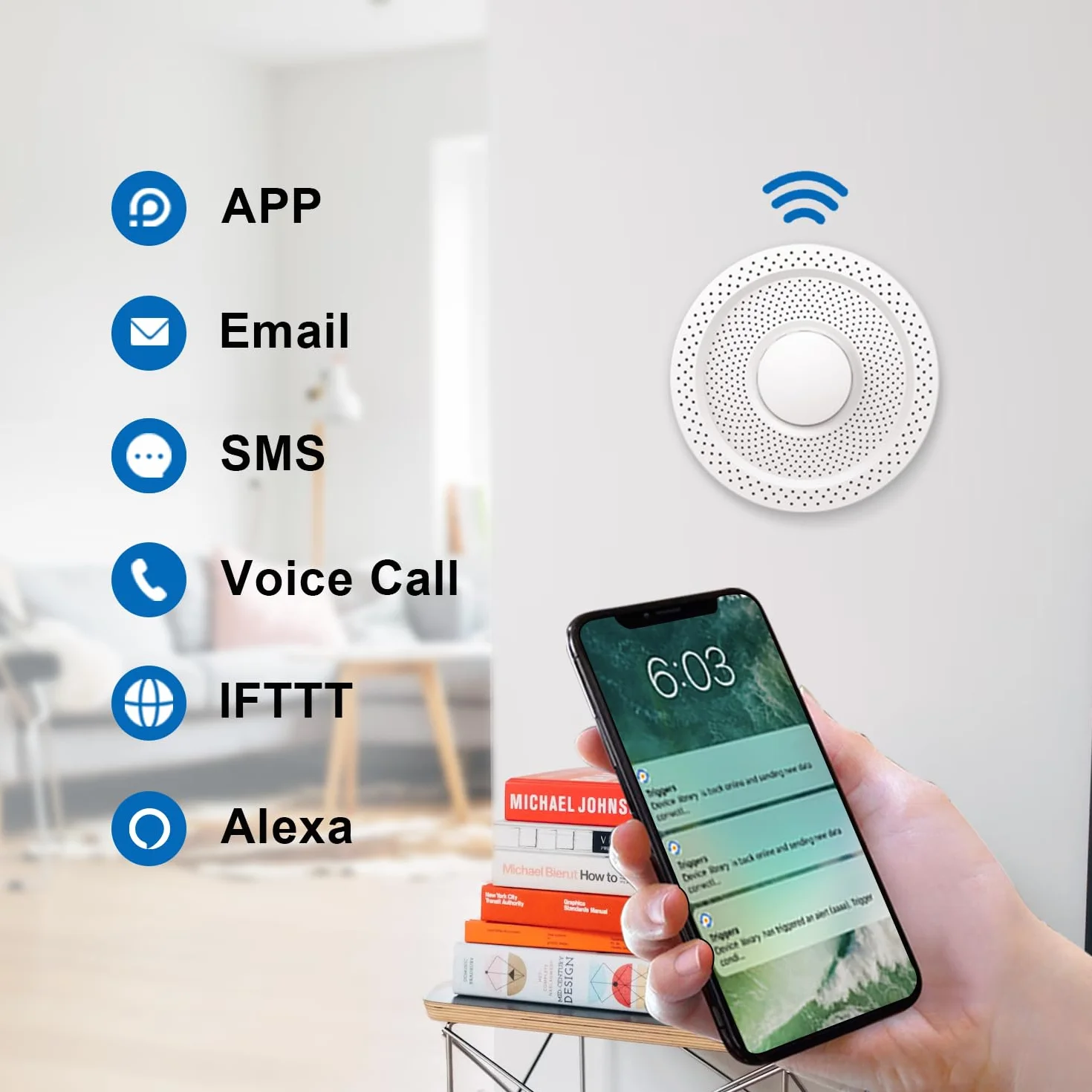 UbiBot AQS1 Monitor della Qualità dell'Aria 9-in-1 - PM1/2.5/10, TVOC, CO2/CO2e, Temp/UR/Pressione Aria, Notifiche Multiple, WiFi/RS485, Cloud Pubblico Gratuito, Supporto per Rete Locale.