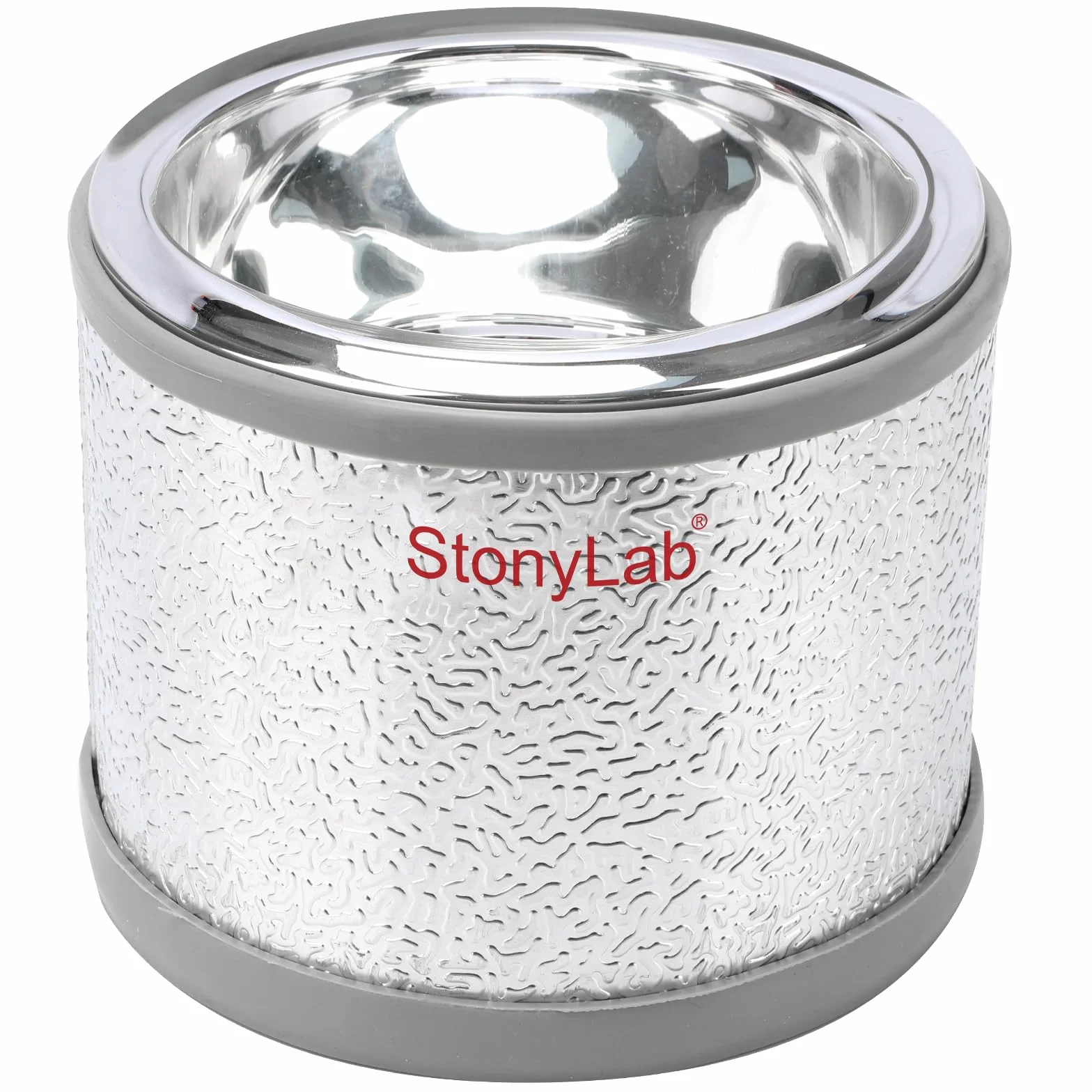 stonylab Vasi Dewar, Pallone Dewar in Vetro Borosilicato Emisferico con Base in Alluminio, Profondità Interna 90mm e Diametro Interno 124mm, Dewar Flask per Laboratorio - 500 ml