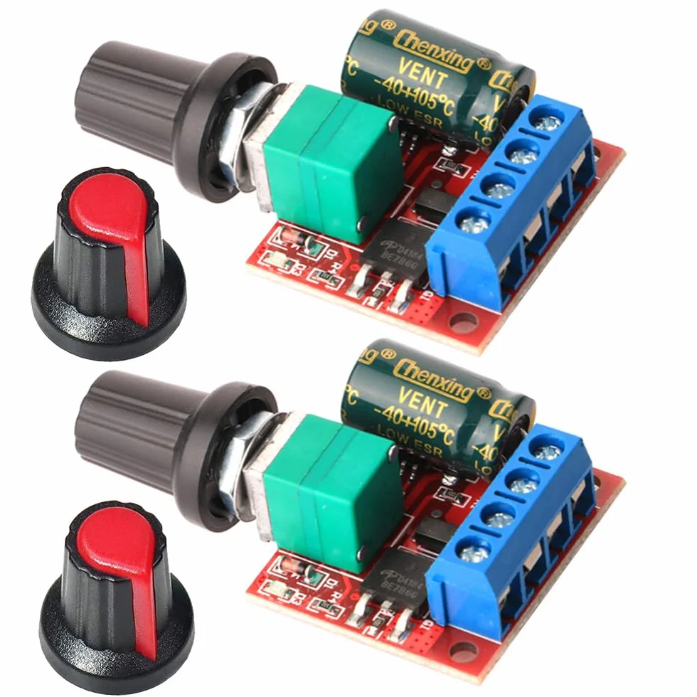 Gebildet 2pcs Mini Controller di Velocità PWM Motore DC, Modulo Interruttore Regolabile Velocità 5V-35V 5A DC, Regolatore di Tensione Variabile 6V 12V 24V