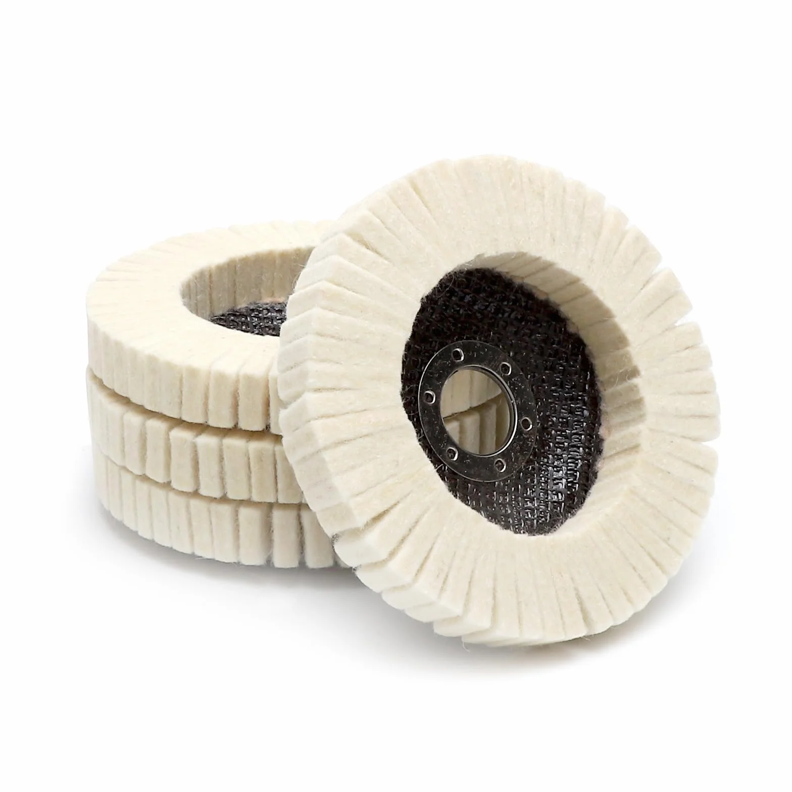 APOMOONS 4 Dischi per Lucidatura da 125 mm, Disco Lucidatura per Smerigliatrice in Feltro, Disco per Lucidatura Vernice, Acciaio Inossidabile, Legno, Plastica