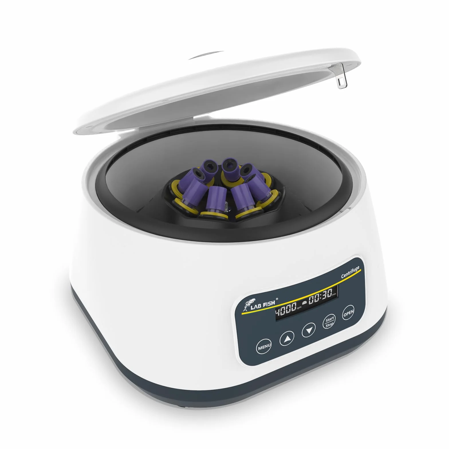 LAB FISH LC-400 Centrifuga da Laboratorio Bassa Velocità per PRP/PRF, 4000 RPM, 1717 xg, Timer 30s-59min, per 4x15ml o 8x2/5/10ml Tubi